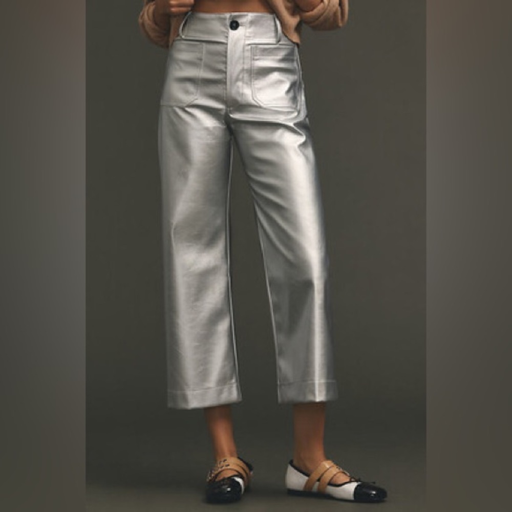 Anthropologie. The colette metallic faux leather pants